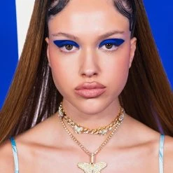 LIL BABY BUTTERFLY RHINESTONE NECKLACE -handbag shop lil baby butterfly rhinestone necklace gold 1 1