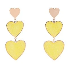 LIL BIT OF LOVIN GLITTER DROP EARRINGS -handbag shop lil bit of lovin glitter drop earrings yellow 3 3