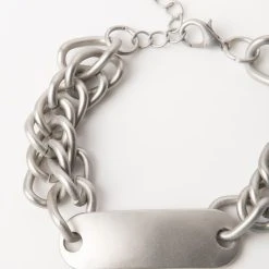 LINK CHAIN BRACELET -handbag shop link chain bracelet silver 3 3