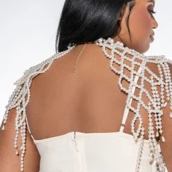 LIZBETH PEARL BODY CHAIN -handbag shop lizbeth pearl body chain ivory 2 2