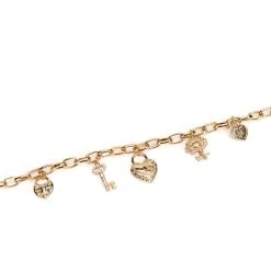 LOCKED DOWN CHARM CHAIN NECKLACE -handbag shop locked down charm chain necklace gold 3 3