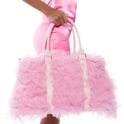 LOU LOU TULLE DUFFLE -handbag shop lou lou tulle duffle light pink 1 1