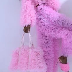 LOU LOU TULLE DUFFLE -handbag shop lou lou tulle duffle light pink 2 2