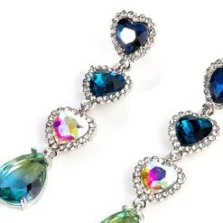 LOVE DONT COST A THING RHINESTONE DROP EARRINGS -handbag shop love dont cost a thing rhinestone drop earrings blue 3 3