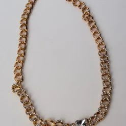 LOVE IS IN THE AIR BLING HEART NECKLACE -handbag shop love is in the air bling heart necklace gold 3 3