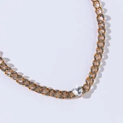 LOVE IS IN THE AIR BLING HEART NECKLACE -handbag shop love is in the air bling heart necklace gold 3 3 c1