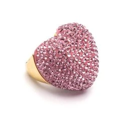 LOVEY DOVEY RHINESTONE COCKTAIL RING -handbag shop lovey dovey rhinestone cocktail ring pink 4 4