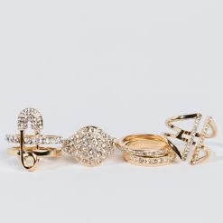 LOVINNNN' IT RHINESTONE RING SET -handbag shop lovinnnn it rhinestone ring set gold 3 3