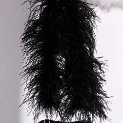 LUXE OSTRICH FEATHER PURSE STRAP -handbag shop luxe ostrich feather purse strap black 2 2
