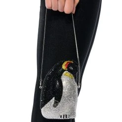MARCH OF THE PENGUIN BLING RHINESTONE CLUTCH -handbag shop march of the penguin bling rhinestone clutch black multi 1 1