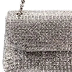 MARRY THE NIGHT EMBELLISHED SHOULDER BAG -handbag shop maryse embellished silver clutch bag silver 4 4