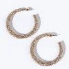MAYA MEDIUM RHINESTONE HOOPS -handbag shop maya medium rhinestone hoops silver 2 2