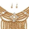 MODERN MUSE LAYERED NECKLACE AND EARRINGS SET -handbag shop modern muse layered necklace gold 3 3