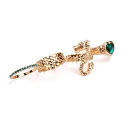 MONEY MAKER RING SET -handbag shop money maker ring set gold multi 3 3