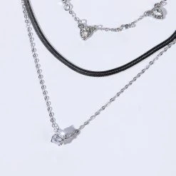 MY ALL SILVER NECKLACE SET -handbag shop my all silver necklace set silver 3 3