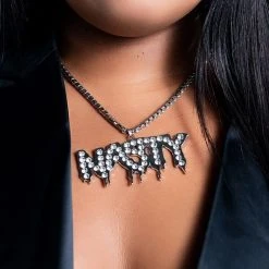NASTY RHINESTONE NECKLACE -handbag shop nasty rhinestone necklace silver 1 1