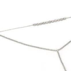 DUCHESS RHINESTONE LARIAT CHOKER NECKLACE -handbag shop necklace silver 3 3