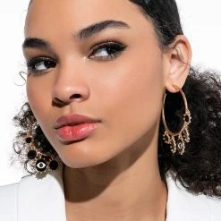 NIGHT OUT HOOP EARRING -handbag shop night out hoop earring gold 1 1