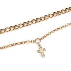 NO EFFORT LAYERED CHAIN NECKLACE -handbag shop no effort layered chain necklace gold 3 3