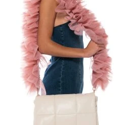 NO PICTURES PLEASE TULLE PURSE STRAP -handbag shop no pictures please tulle purse strap mauve 1 1