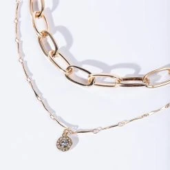NOTHING TO PROVE LAYERED NECKLACE -handbag shop nothing to prove layered necklace gold 3 3
