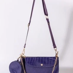 ON PERIODT CROC EGGPLANT BAGUETTE -handbag shop on periodt croc eggplant baguette purple 2 2