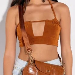 ON PERIODT CROC RUST BAGUETTE -handbag shop on periodt croc rust baguette rust 1 1