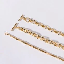 OVERTURN CHUNKY BRACELET SET -handbag shop overturn chunky bracelet set gold 3 3