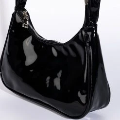 PATENT AF BLACK HANDBAG -handbag shop patent af black handbag black 4 4
