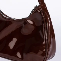 PATENT AF CHOCOLATE HANDBAG -handbag shop patent af chocolate handbag chocolate 4 4