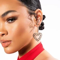 PIECE OF MY HEART RHINESTONE DROP EARRINGS -handbag shop piece of my heart rhinestone drop earrings gold 1 1