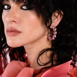 PINK POWER BUBBLE HOOPS 9 PINK POWER BUBBLE HOOPS -handbag shop pink power bubble hoops pink 1 1