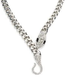PONT DES ARTS EMBELLISHED CHAIN NECKLACE -handbag shop pont des arts embellished chain necklace silver 3 3