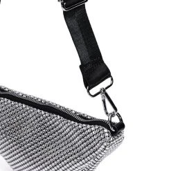 POP OUT RHINESTONE CROSSBODY BAG -handbag shop pop out rhinestone crossbody bag black silver 5 5