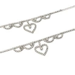 PRINCESS TREATMENT HEART ANKLET SET -handbag shop princess treatment heart anklet set silver 3 3