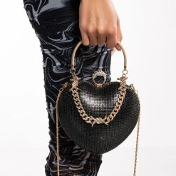 PROTECTED HEART BLACK PURSE -handbag shop protected heart black purse black 1 1