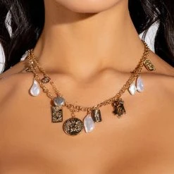 PROTECTION SPELL NECKLACE SET -handbag shop protection spell necklace set gold 1 1