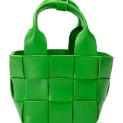 WINE NIGHT WOVEN PU BAG IN GREEN