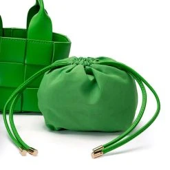 WINE NIGHT WOVEN PU BAG IN GREEN -handbag shop pu green bag green 5 5