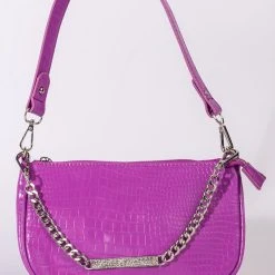 PURPLE LAGOON CROC PURSE -handbag shop puple lagoon croc purese purple 2 2 c1