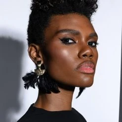 RAISE YOUR STANDARDS FEATHER EARRINGS -handbag shop raise your standards feather earrings black 1 1