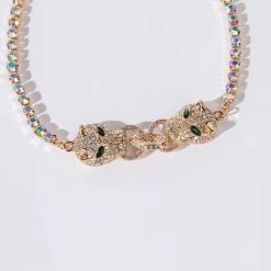 REFLECTION OF YOU RHINESTONE NECKLACE -handbag shop reflection of you rhinestone necklace gold ab 3 3