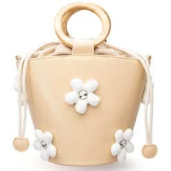 REGAL FLORAL DETAIL BUCKET BAG