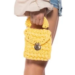 RHEBEKKA WOVEN BAG IN YELLOW -handbag shop rhebekka woven bag in yellow yellow 1 1
