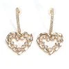 PIECE OF MY HEART RHINESTONE DROP EARRINGS -handbag shop rhinestone heart drop earrings gold 2 2