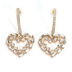 PIECE OF MY HEART RHINESTONE DROP EARRINGS