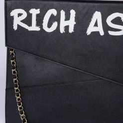 RICH AS FUCK SUPERSIZED CLUTCH -handbag shop rich as fuck supersized clutch black 4 4