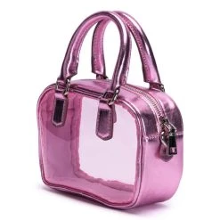 RIGHT THROUGH ME PVC PURSE -handbag shop right through me pvc purse pink 5 5