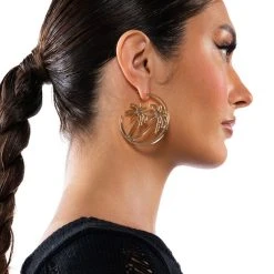 SANTA CRUZ STATEMENT HOOP EARRINGS -handbag shop santa cruz statement hoop earrings gold 1 1