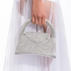 SATURDAY NIGHT FEVER RHINESTONE BAG -handbag shop saturday night fever rhinestone bag silver 1 1